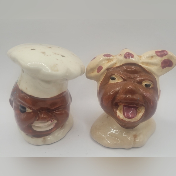 Vintage salt pepper shakers americana black memorabilia mom pa chef man